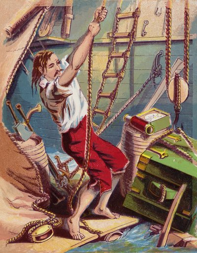 Ilustración para Robinson Crusoe de American School